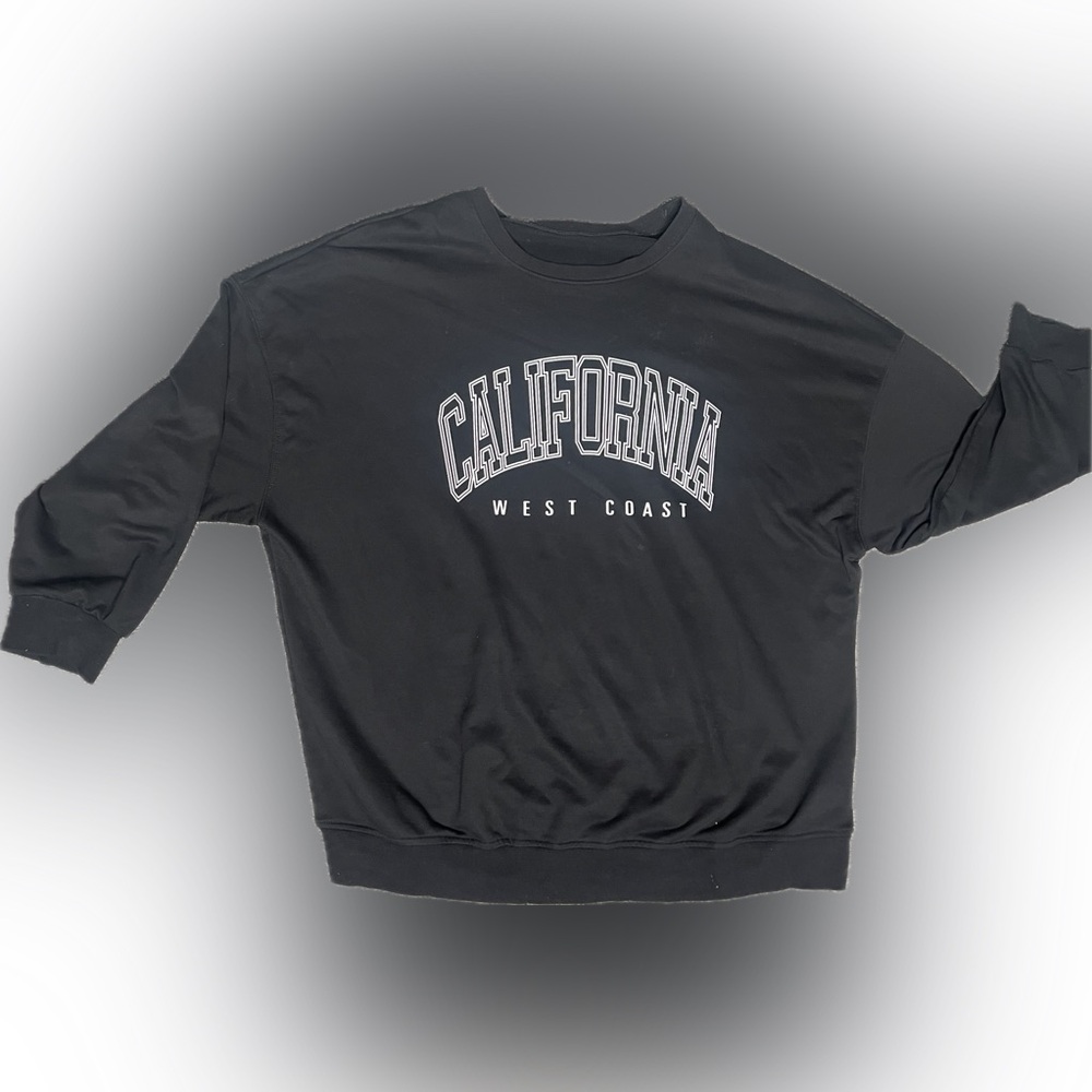 Black Oversized Long Sleeve Sweatshirt - Picture 4 of 4